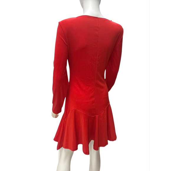 Women's Holiday CHICME Red Long Sleeve Sweetheart Neck Dress Size M - Picture 6 of 12